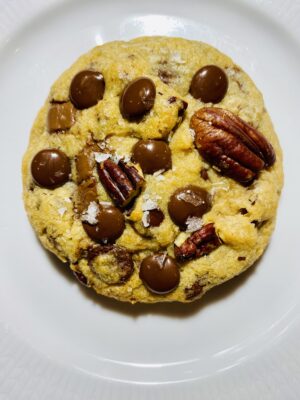 Vegan dark chocolate pecan cookie